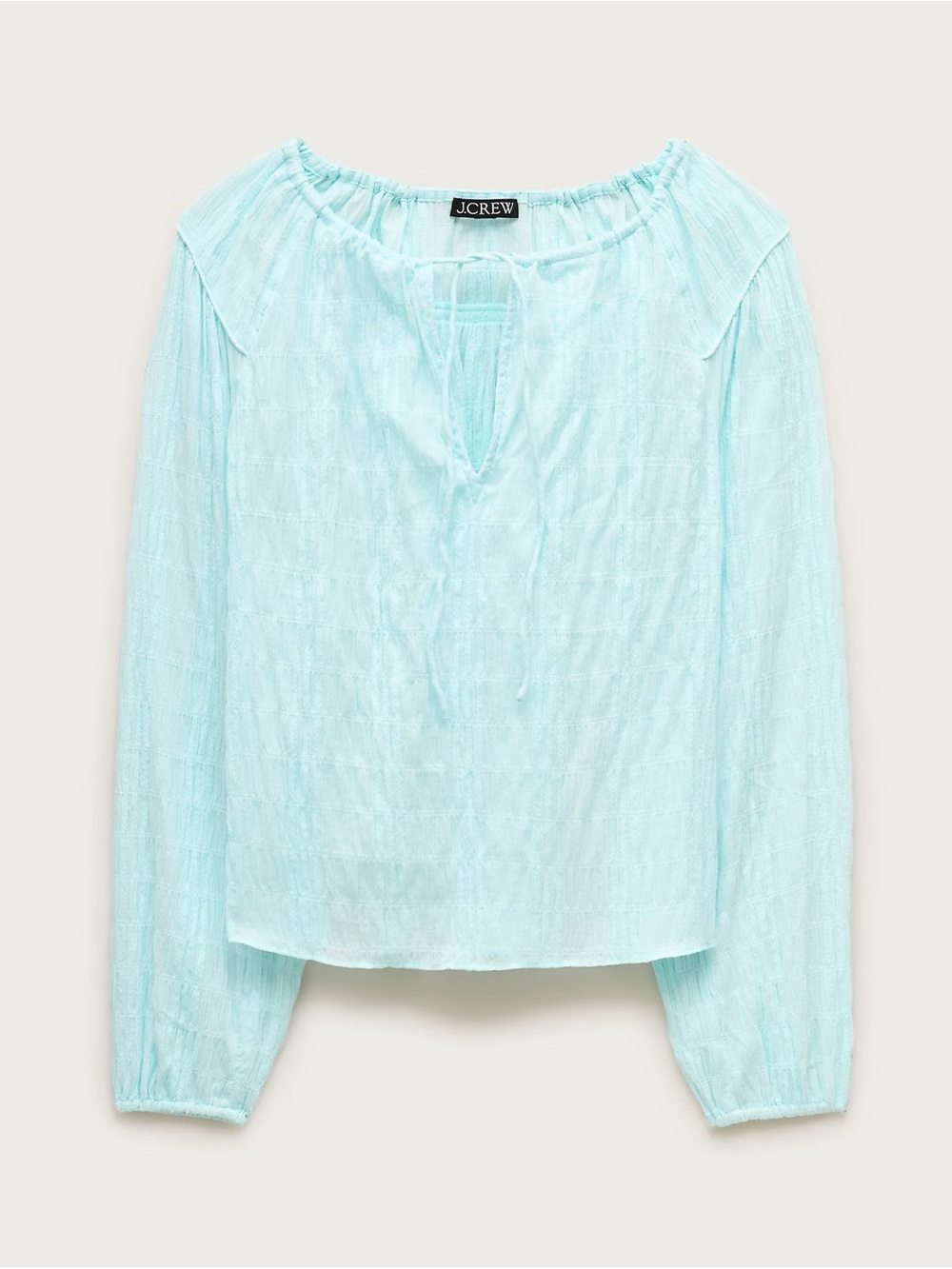 J. Crew Pastel Aqua Peasant Blouse